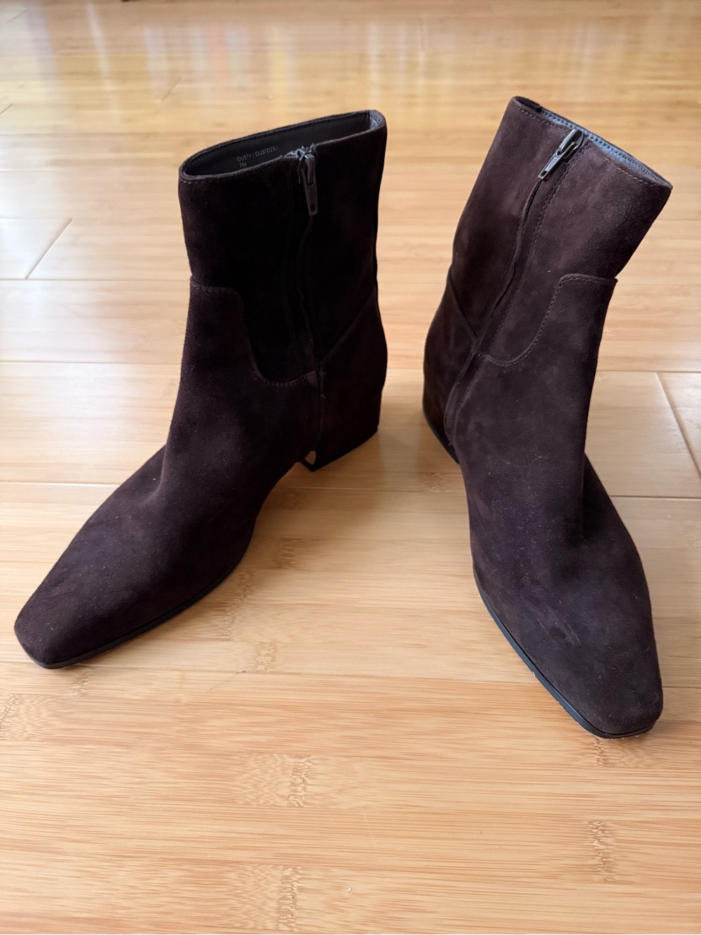 Steve Madden - Dusty - Suede Square Toe Bootie - Brown - Size 7